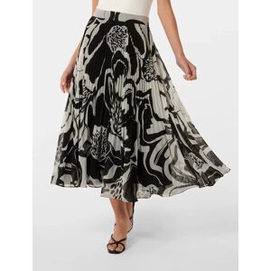 Forever New Women's Aurora Pleated Skirt in Dunstan Abstract, Size 16 Main/Polyester