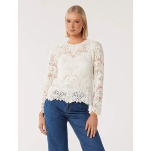 Forever New Women's Lucille Lace Shell Top in Porcelain, Size 16 Main/Polyester