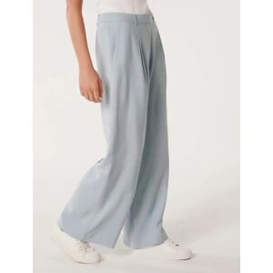 Forever New Women's Fran Wide-Leg Pants in Blue Suit, Size 6 Viscose/Polyester/Viscose