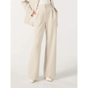 Forever New Women's Tessa Petite Straight-Leg Pants in Taupe Suit, Size 16 Polyester/Viscose/Elastane