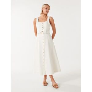 Forever New Women's Maja Denim Dress in Porcelain, Size 16 100% Cotton