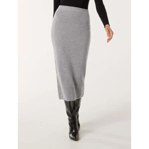 Forever New Women's Erin Knit Skirt in Grey, Size 2X-Small Wool/Cashmere