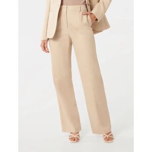 Forever New Women's Emmie Straight-Leg Pants in Sand Dune Suit, Size 16 Cotton/Linen