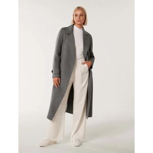 Forever New Women's Eve Felled Coat in Charcoal Grey Marle, Size 16 Wool/Polyester/Acrylic
