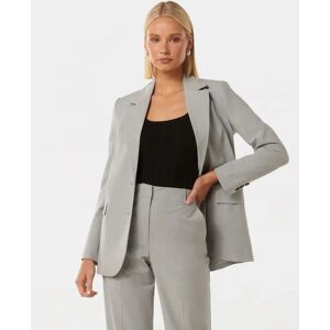 Forever New Women's Oversized Blazer Jacket in Cloudy Grey Suit, Size 10 Polyester/Viscose/Elastane