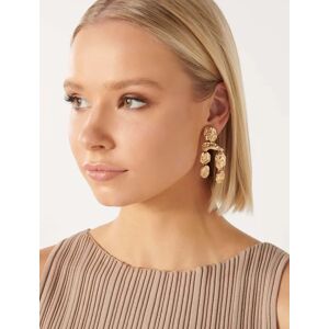 Forever New Women's Signature Priscilla Textured Drop Earrings in Gold 100% Recycled Zinc