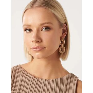 Forever New Women's Signature Tabitha Textured Link Earrings in Gold 100% Recycled Zinc