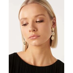 Forever New Women's Signature Anthea Textured Drop Earrings in Gold 100% Recycled Zinc