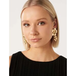 Forever New Women's Signature Laila Statement Metal Flower Earrings in Gold 100% Recycled Zinc