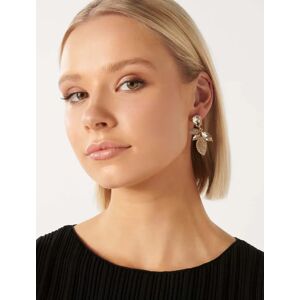 Forever New Women's Signature Reese Glass Stone Leaf Drop Earrings in Gold /Crystal Recycled Zinc/Glass