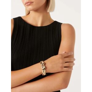 Forever New Women's Signature Christina Texture Bracelet in Pearl & Gold Recycled Zinc/Glass