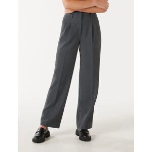 Forever New Women's Danielle Straight Leg Pants in Grey Marle, Size 16 Polyester/Viscose/Elastane