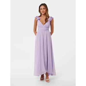Forever New Women's Selena Petite Ruffle Maxi Dress in Blossoming Lilac, Size 14 Main/Polyester