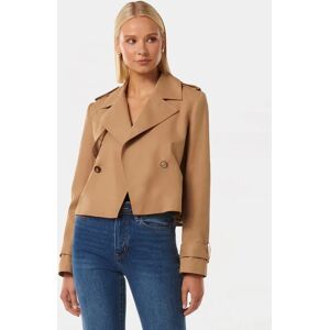 Forever New Women's Willow Cropped Trench in Tan, Size 14 Lyocell/Polyester/Elastane