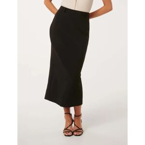 Forever New Women's Samantha Column Skirt in Black, Size 16 Polyester/Viscose/Elastane
