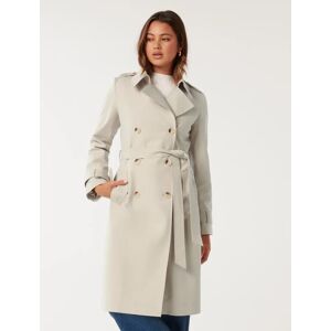 Forever New Women's Maggie Trench Coat in Biscuit, Size 8 Cotton/Polyester/Polyamide