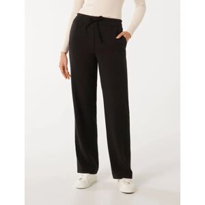 Forever New Women's Teagan Straight-Leg Pants in Black, Size 16 Polyester/Viscose/Elastane