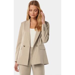 Forever New Women's Charli Double Breasted Blazer Jacket in Pinstripe Suit, Size 16 Polyester/Viscose/Elastane