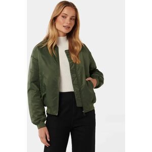 Forever New Women's Trinity Bomber Jacket in Khaki Green, Size 16 Polyamide/Polyester/Elastane