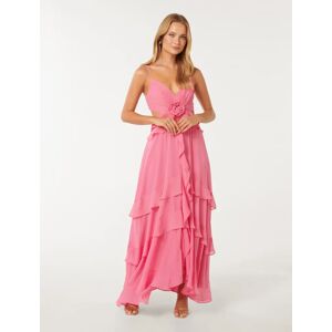 Forever New Women's Harper Ruffle Maxi Dress in Flushed Rose, Size 4 Main/Polyester