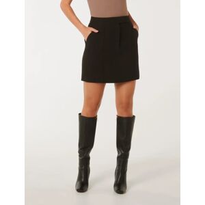 Forever New Women's Tabitha Mini Skirt in Black, Size 8 Polyester/Viscose/Elastane