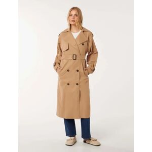 Forever New Women's Melissa Trench Coat in Tan, Size 16 Cotton/Polyester/Polyamide