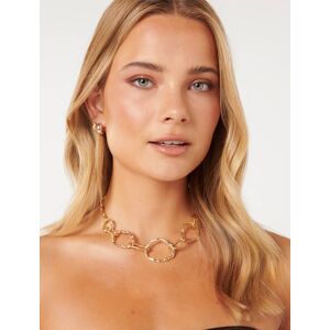 Forever New Women's Signature Tally Texture Necklace in Gold Recycled Zinc/Iron/Glass