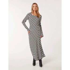 Forever New Women's Lucia Bias Cut Dress in Walker Stripe, Size 14 Main/Viscose