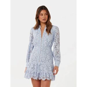 Forever New Women's Evie Lace Mini Dress in Faded Cornflower, Size 16 Main/Polyester