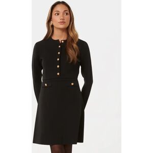 Forever New Women's Karina Petite Long-Sleeve Knit Dress in Black, Size 8 Viscose/Polyamide