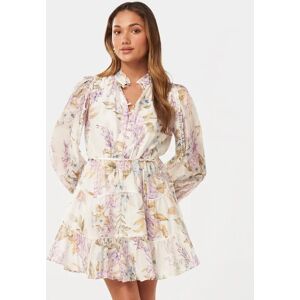 Forever New Women's Caterina Petite Mini Skater Dress in Lilac Conifer Floral, Size 8 Lyocell/Linen/Polyamide