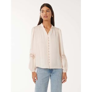 Forever New Women's Annalise Lace-Sleeve Blouse in Pearl, Size 8 Main/Polyester