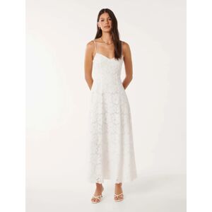 Forever New Women's Vivienne Lace Dress in Porcelain, Size 8 Polyamide/Viscose/Polyester