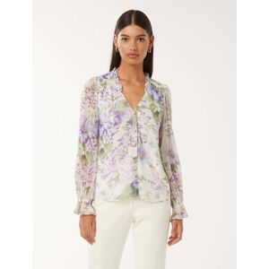 Forever New Women's Phoenix Frill-Neck Blouse in Selene Floral, Size 8 Main/Polyester