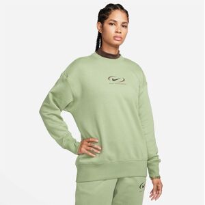 Nike Sportswear Phoenix Fleece Womens Oversized Crew Neck Sweatshirt Oil Green XS female