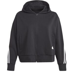 adidas Future Icons 3 Stripes Full Zip Hoodie (Plus Size) Hoody Womens Black 32-344X female