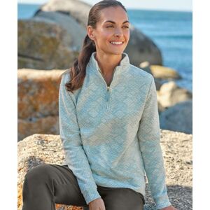 Sage/Ivory Ladies' Half Zip Sweatshirt   Size 16   Skye Jacquard Half Zip Sweatshirt Rj054 Moshulu - 16