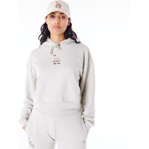 newera LA Dodgers MLB Lifestyle Stone Womens Crop Pullover Hoodie - Cream - Size: S - female