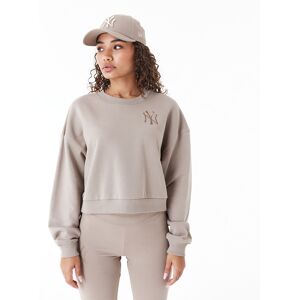 newera New York Yankees Womens MLB Lifestyle Brown Crop Crew Neck Sweatshirt - Brown - Size: L - female