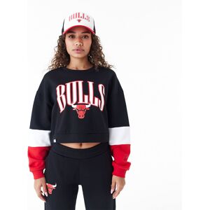 newera Chicago Bulls Womens NBA Colour Block Black Crop Crew Neck Sweatshirt - Black - Size: M - female