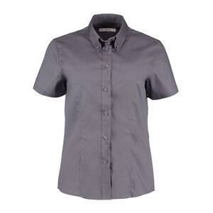 Kustom Kit KK701 Short Sleeve Oxford Blouse 14 Charcoal Grey