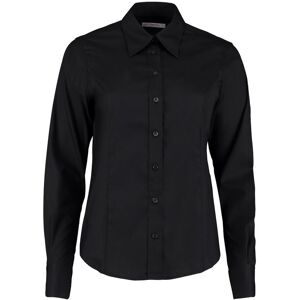 Kustom Kit KK702 Tailored Fit Long Sleeve Oxford Blouse 26  Black