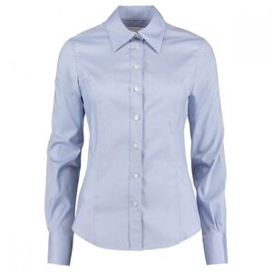 Kustom Kit KK702 Tailored Fit Long Sleeve Oxford Blouse 12  Light Blue