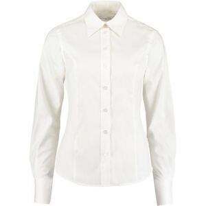 Kustom Kit KK702 Tailored Fit Long Sleeve Oxford Blouse 12  White