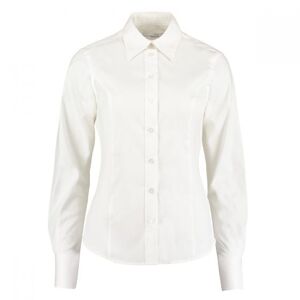 Kustom Kit KK702 Tailored Fit Long Sleeve Oxford Blouse 14  White