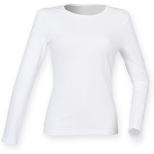 Skinnifit SK124 Feel Good Stretch Women's Long Sleeve T-Shirt S  White