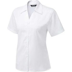 Vortex Designs Freya Double Button Short Sleeve Blouse 8  White