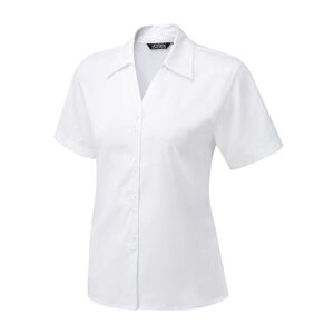 Vortex Designs Freya Double Button Short Sleeve Blouse 12  White