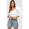 boohoo Cut Out Embroidered Crop Top