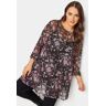 Yours Floral Print Mesh Layered Top